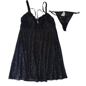 AUDEN, black polyester, spandex sleep lingerie set, for women, size XL NWT.